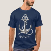 Gepersonaliseerd nautisch t-shirt voor anker man (Voorkant)