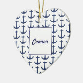 Gepersonaliseerd Nautisch Thema hart Ornament (Links)