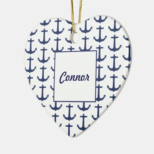 Gepersonaliseerd Nautisch Thema hart Ornament (Links)
