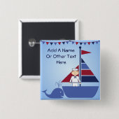 Gepersonaliseerd Nautische Button (Voorkant /achterkant)