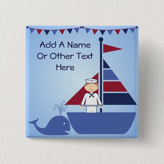 Gepersonaliseerd Nautische Button (Voorkant)