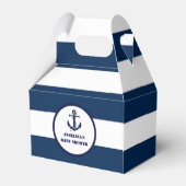 Gepersonaliseerd Navy Blue Boy nautisch Baby showe Bedankdoosjes (Achterkant)