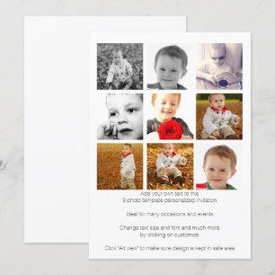 Gepersonaliseerd negen fotosjabloon kaart