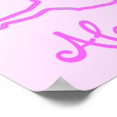 gepersonaliseerd Neon Pink Ballerina Poster (Hoek)