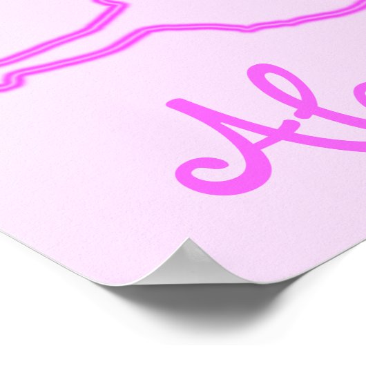  gepersonaliseerd Neon Pink Ballerina Poster (Hoek)