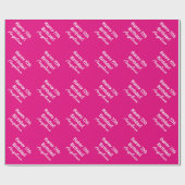 Gepersonaliseerd neonroze Birthday wrapingpapier Cadeaupapier (Vlak)