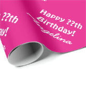 Gepersonaliseerd neonroze Birthday wrapingpapier Cadeaupapier (Rol Hoek)