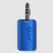 Gepersonaliseerd Net Fly Royal Blue Gradient Bagagelabel (Voorkant (verticaal))