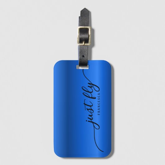 Gepersonaliseerd Net Fly Royal Blue Gradient Bagagelabel (Voorkant (verticaal))