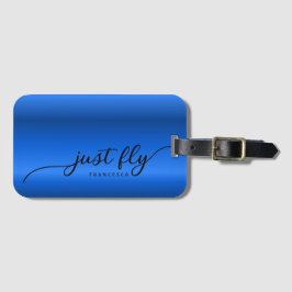 Gepersonaliseerd Net Fly Royal Blue Gradient Bagagelabel
