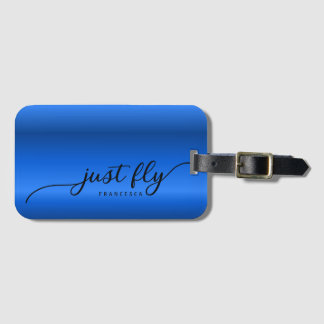 Gepersonaliseerd Net Fly Royal Blue Gradient Bagagelabel