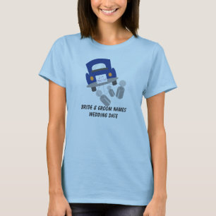 Gepersonaliseerd net getrouwd auto T-shirt