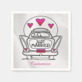 Gepersonaliseerd Net getrouwd Honeymoon Car Napkin Servetten (Voorkant)