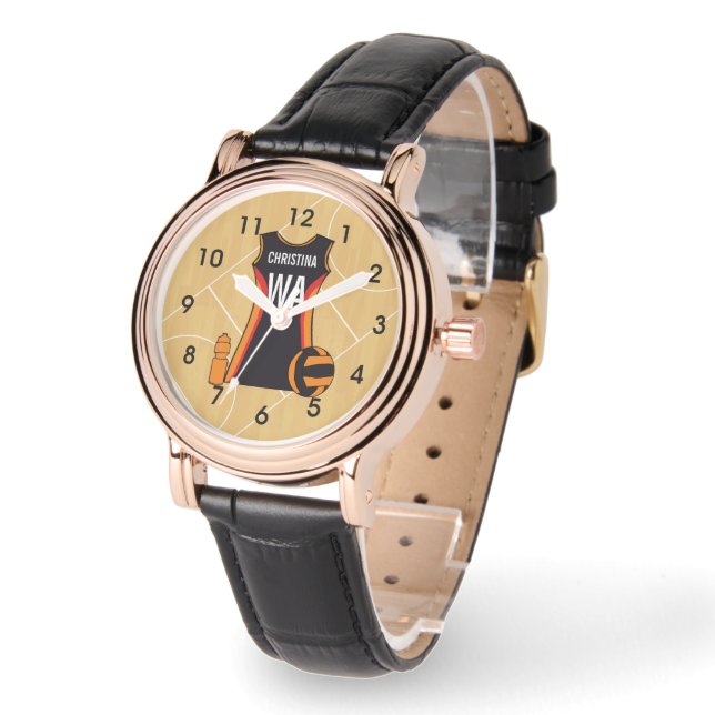 Gepersonaliseerd netball horloge (Hoek)