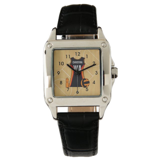 Gepersonaliseerd netball horloge (Voorkant)