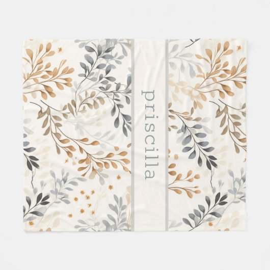 Gepersonaliseerd neutraal Herfst gebladerte Fleece Deken (Voorkant (Horizontaal))