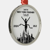 Gepersonaliseerd New York 2024 Marathon Ornament (Rechts)