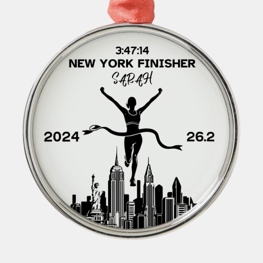 Gepersonaliseerd New York 2024 Marathon Ornament (Voorkant)