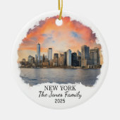 Gepersonaliseerd New York Ornament, New York Keramisch Ornament (Voorkant)