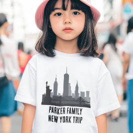 Gepersonaliseerd New York Trip Skyline Vrijheidsbe Kinder Shirts
