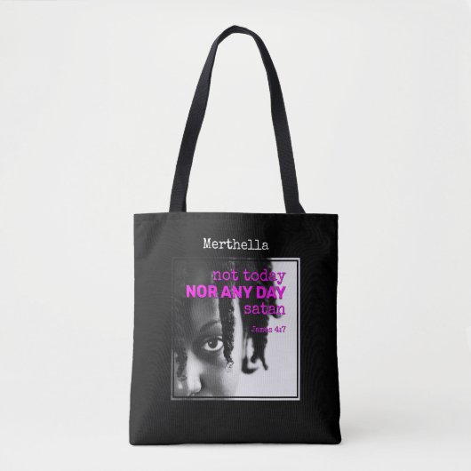 GEpersonaliseerd NIET VANDAAG SATAN Tote Bag (Voorkant)
