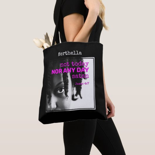 GEpersonaliseerd NIET VANDAAG SATAN Tote Bag (Dichtbij)