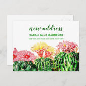 Gepersonaliseerd nieuw adres Cactus Succulent Plan Briefkaart (Voorkant / Achterkant)