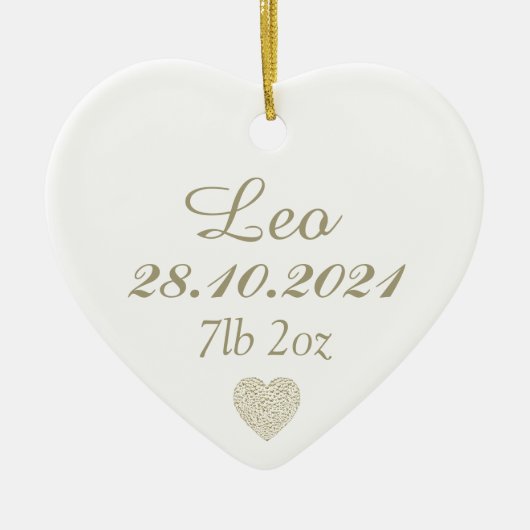 Gepersonaliseerd nieuw cadeau voor baby decor keep keramisch ornament (Voorkant)