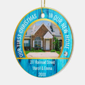 gepersonaliseerd nieuw kerstfeest 2022 met 2 foto keramisch ornament (Links)