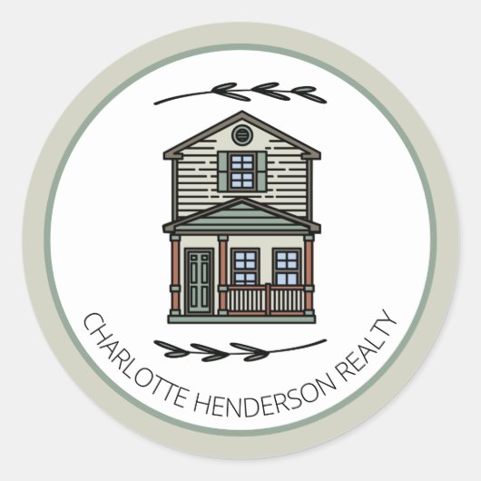 Gepersonaliseerd nieuw thuishuis ronde sticker (Voorkant)