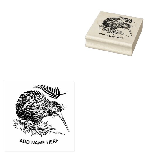 GEPERSONALISEERD NIEUW ZEELAND KIWI RUBBER STEMP RUBBERSTEMPEL (Gestempeld)