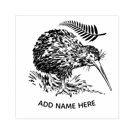 GEPERSONALISEERD NIEUW ZEELAND KIWI RUBBER STEMP RUBBERSTEMPEL (Afrduk)