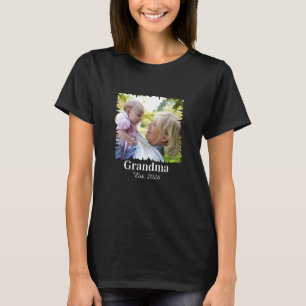 Gepersonaliseerd Nieuwe Oma Foto Gesticht Jaar T-shirt
