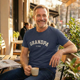 Gepersonaliseerd Nieuwe Opa Est Datum Vaderdag Tri-Blend Shirt