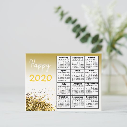 Gepersonaliseerd Nieuwjaar 2020 Briefkaart (Staand voorkant)