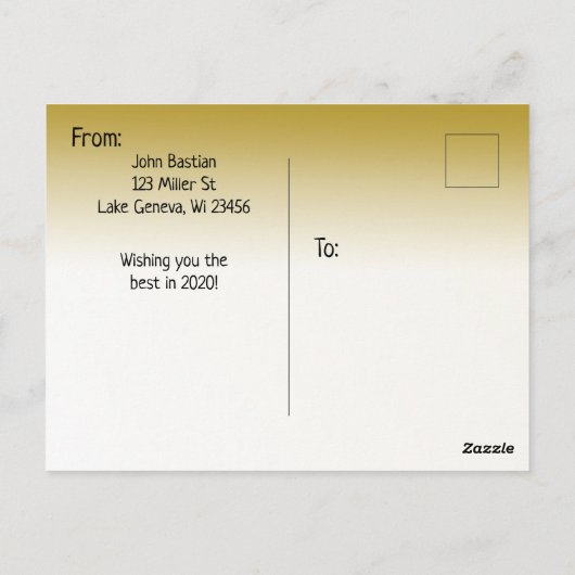 Gepersonaliseerd Nieuwjaar 2020 Briefkaart (Achterkant)