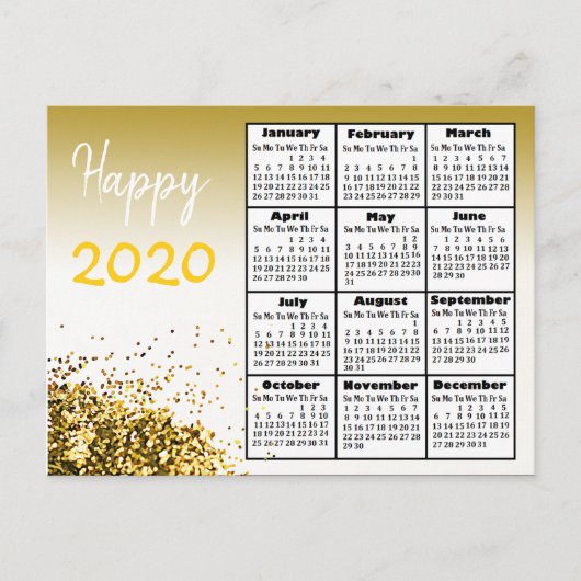 Gepersonaliseerd Nieuwjaar 2020 Briefkaart (Voorkant)