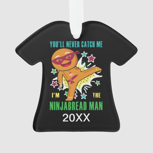 Gepersonaliseerd Ninjabread Man U zult me nooit va Ornament (achterkant)