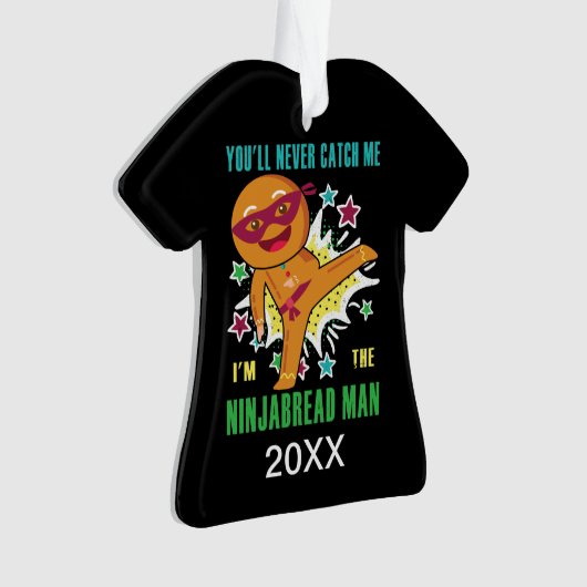 Gepersonaliseerd Ninjabread Man U zult me nooit va Ornament (voorkant)