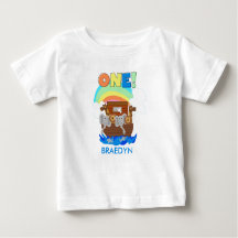 Gepersonaliseerd Noah's Ark Baby 1st Birthday T-sh