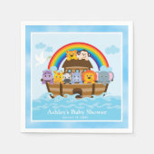 Gepersonaliseerd Noah's Ark Baby shower Paper Napk Servet (Voorkant)