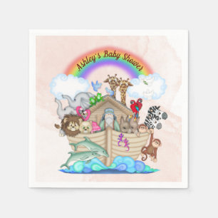 Gepersonaliseerd Noah's Ark Baby shower Paper Napk Servet