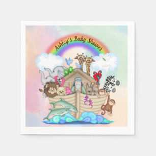 Gepersonaliseerd Noah's Ark Baby shower Paper Napk Servet