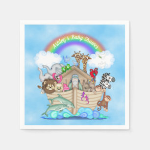 Gepersonaliseerd Noah's Ark Baby shower Paper Napk Servetten