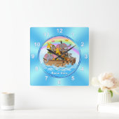 Gepersonaliseerd, Noah's Ark Clock, voor kinderen Vierkante Klok (Huis)