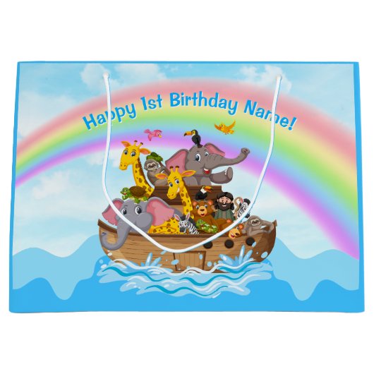 Gepersonaliseerd, Noah's Ark Gift, Tas in 4 maten Groot Cadeauzakje