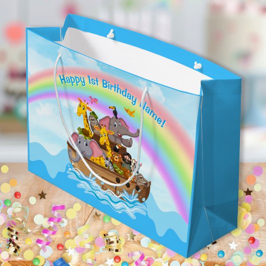 Gepersonaliseerd, Noah's Ark Gift, Tas in 4 maten Groot Cadeauzakje