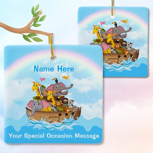 Gepersonaliseerd, Noah's Ark Ornament voor elke ge