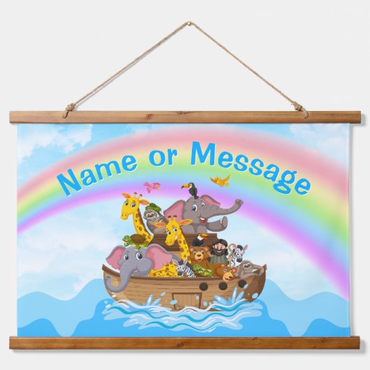Gepersonaliseerd, Noah's Ark Wall Decor, Baby naar Hangend Wandkleed (Voorkant)