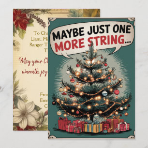 Gepersonaliseerd Nog Een Snaar Grappig Feestdagenkaart